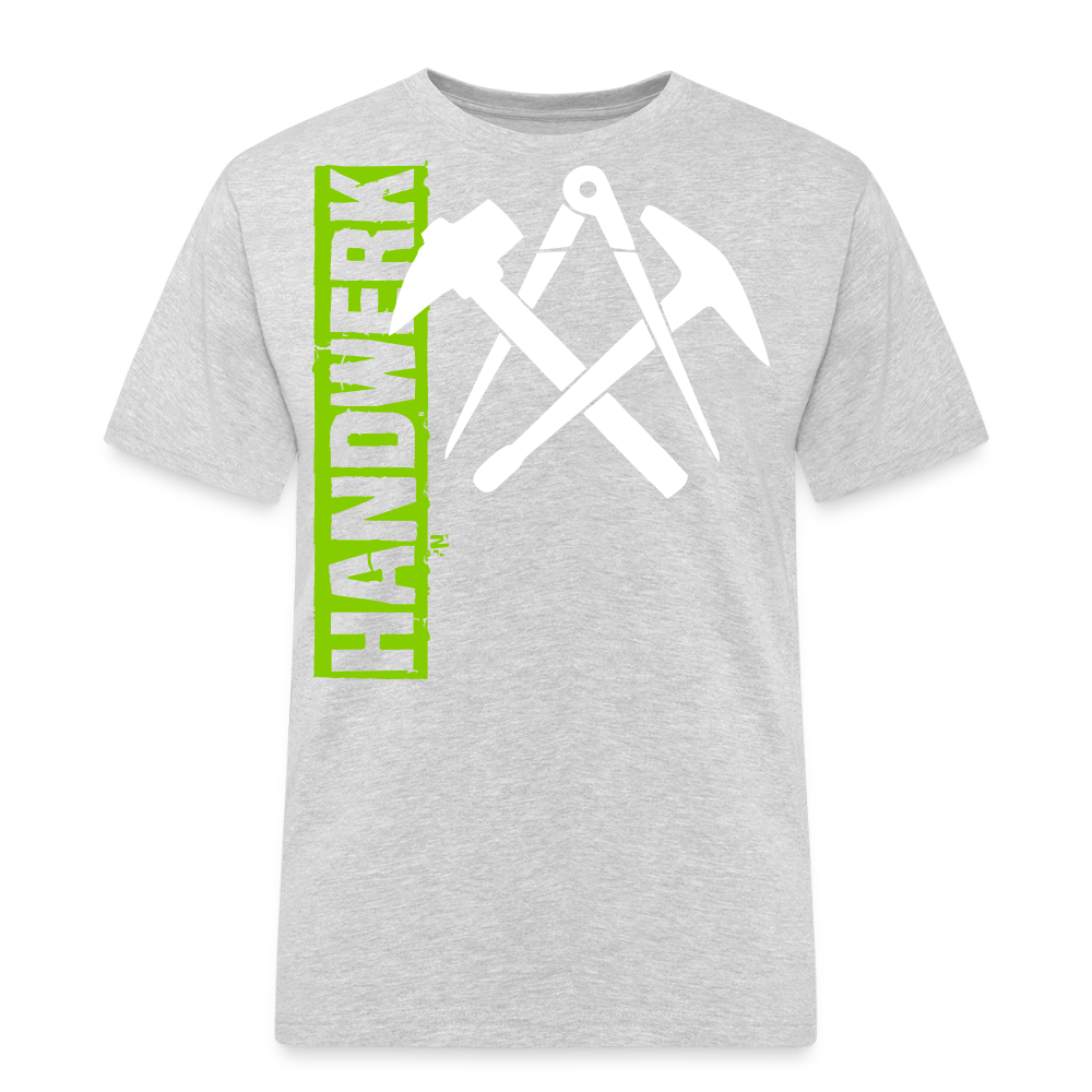 Unisex Workwear T-Shirt "Dachdecker" Grau meliert Männer Workwear T-Shirt