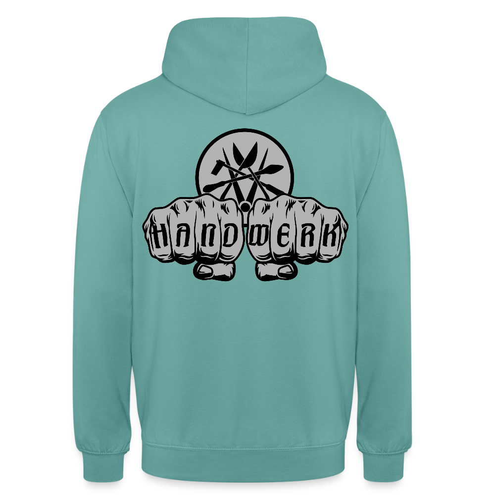 Unisex Hoodie "Spengler" beidseitig bedruckt - Pastelltürkis