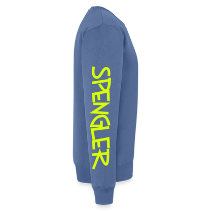 Unisex Premium Pullover "Spengler" neongelb - Taubenblau