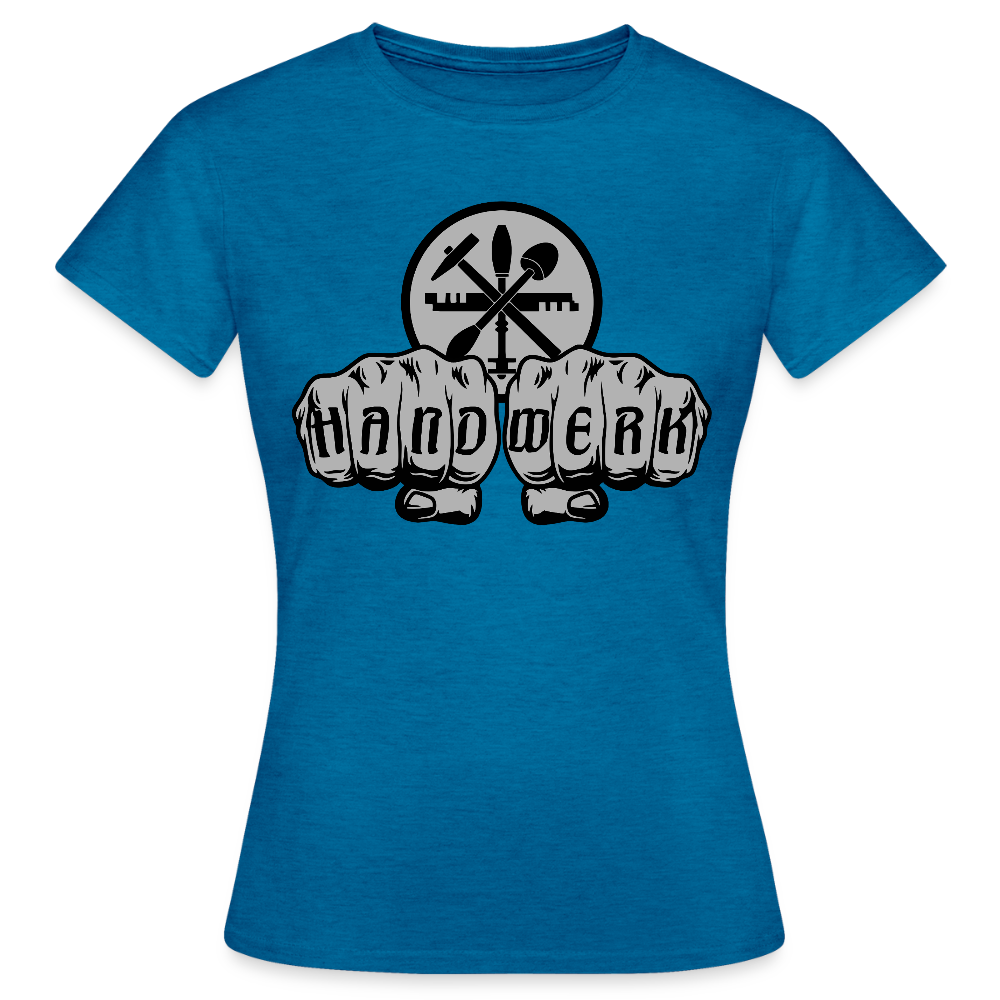 Frauen T-Shirt "Glaser" Antikblaues Saphir meliert Frauen T-Shirt