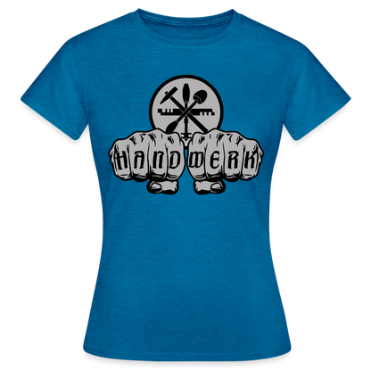 Frauen T-Shirt "Glaser" Antikblaues Saphir meliert Frauen T-Shirt