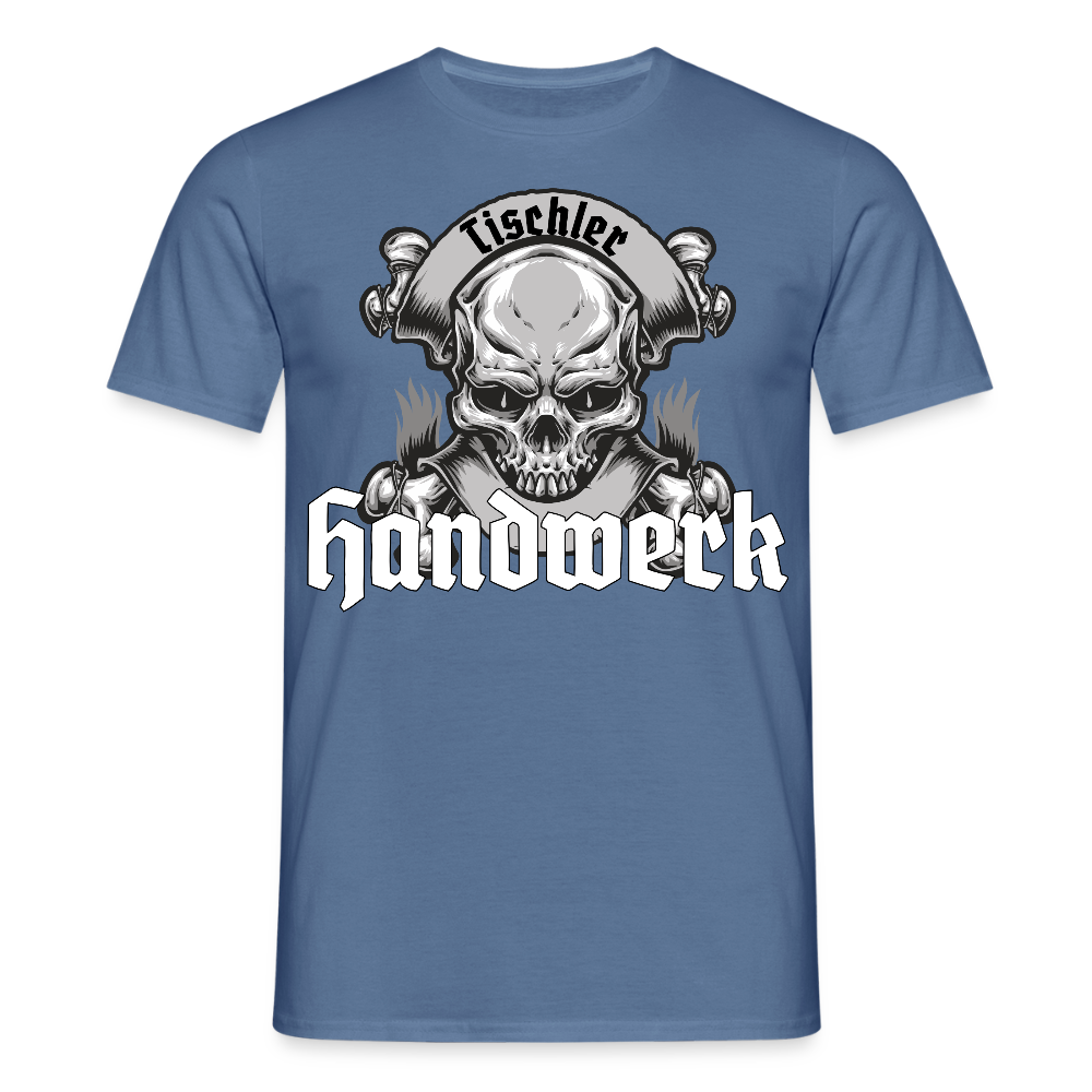Unisex T-Shirt "Skull-Tischler" Taubenblau Männer T-Shirt