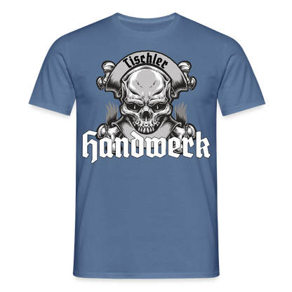 Unisex T-Shirt "Skull-Tischler" Taubenblau Männer T-Shirt