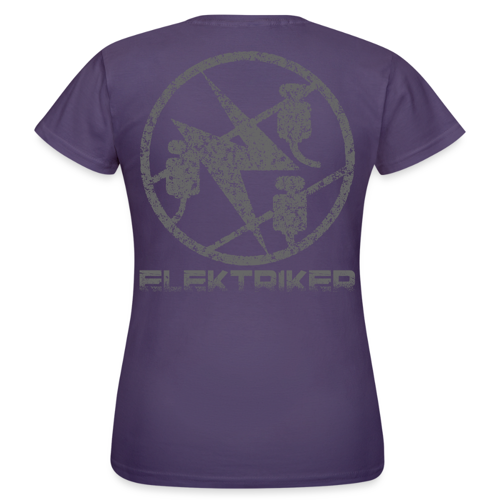 Frauen T-Shirt "Elektriker" Dunkellila Frauen T-Shirt