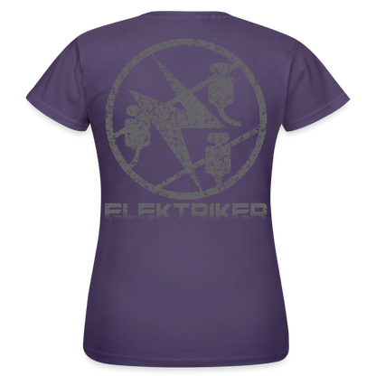Frauen T-Shirt "Elektriker" Dunkellila Frauen T-Shirt