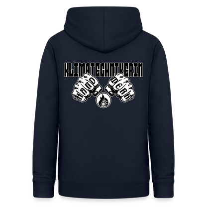 Frauen Hoodie "Klimatechnikerin" (beidseitig beruckt) Navy Frauen Hoodie