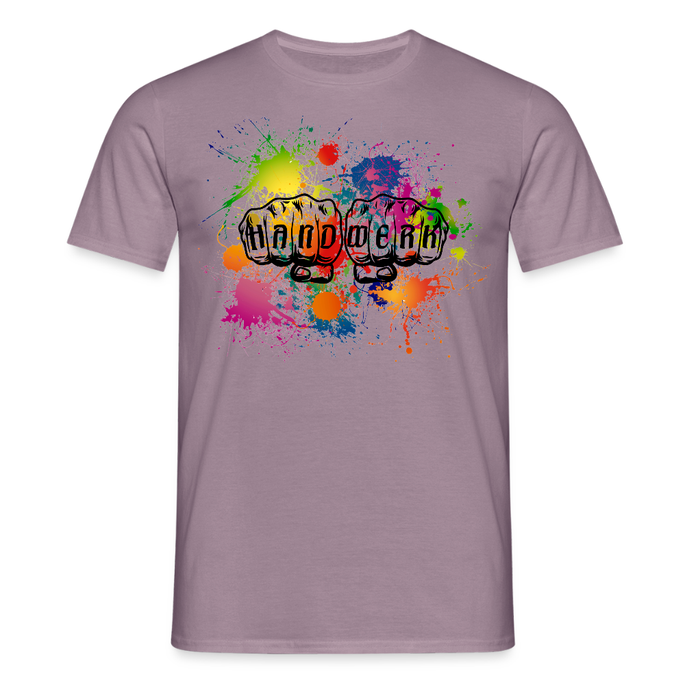 Unisex T-Shirt "Handwerk-Farbklecks" Lilagrau Männer T-Shirt
