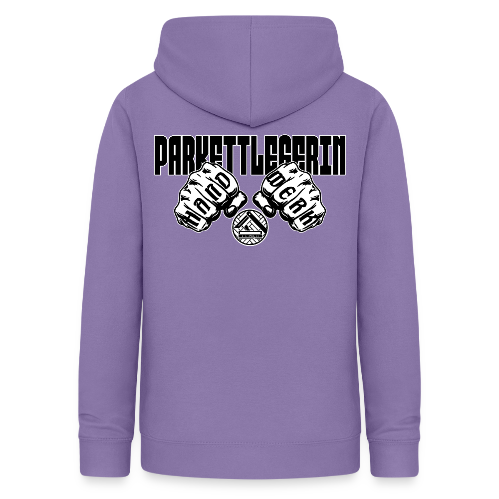 Frauen Hoodie "Parkettlegerin (beidseitig beruckt) Lavendel Frauen Hoodie