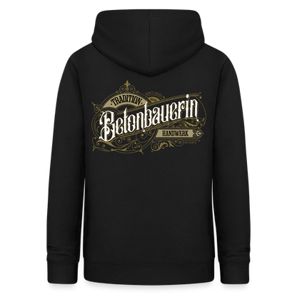 Frauen Hoodie "Betonbauerin" Nostalgie Handwerk Schwarz Frauen Hoodie