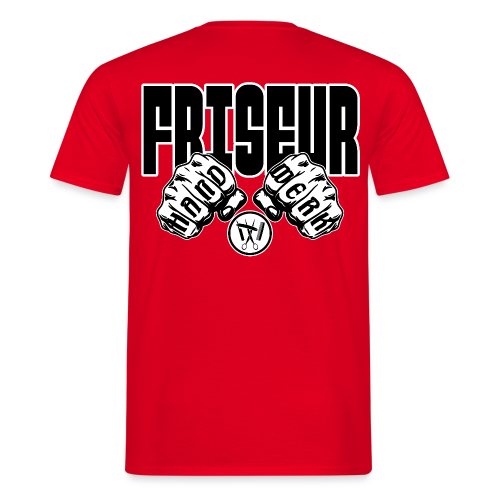 Unisex T-Shirt "Friseur" Rot Männer T-Shirt