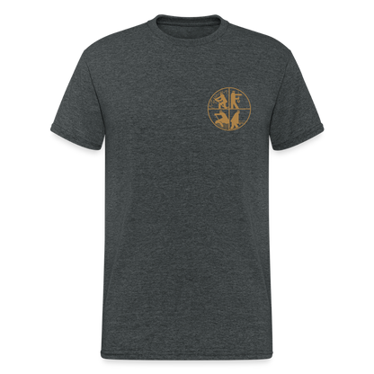 Unisex T-Shirt "Feuerwehr 5" beidseitig bedruckt - Dunkelgrau meliert