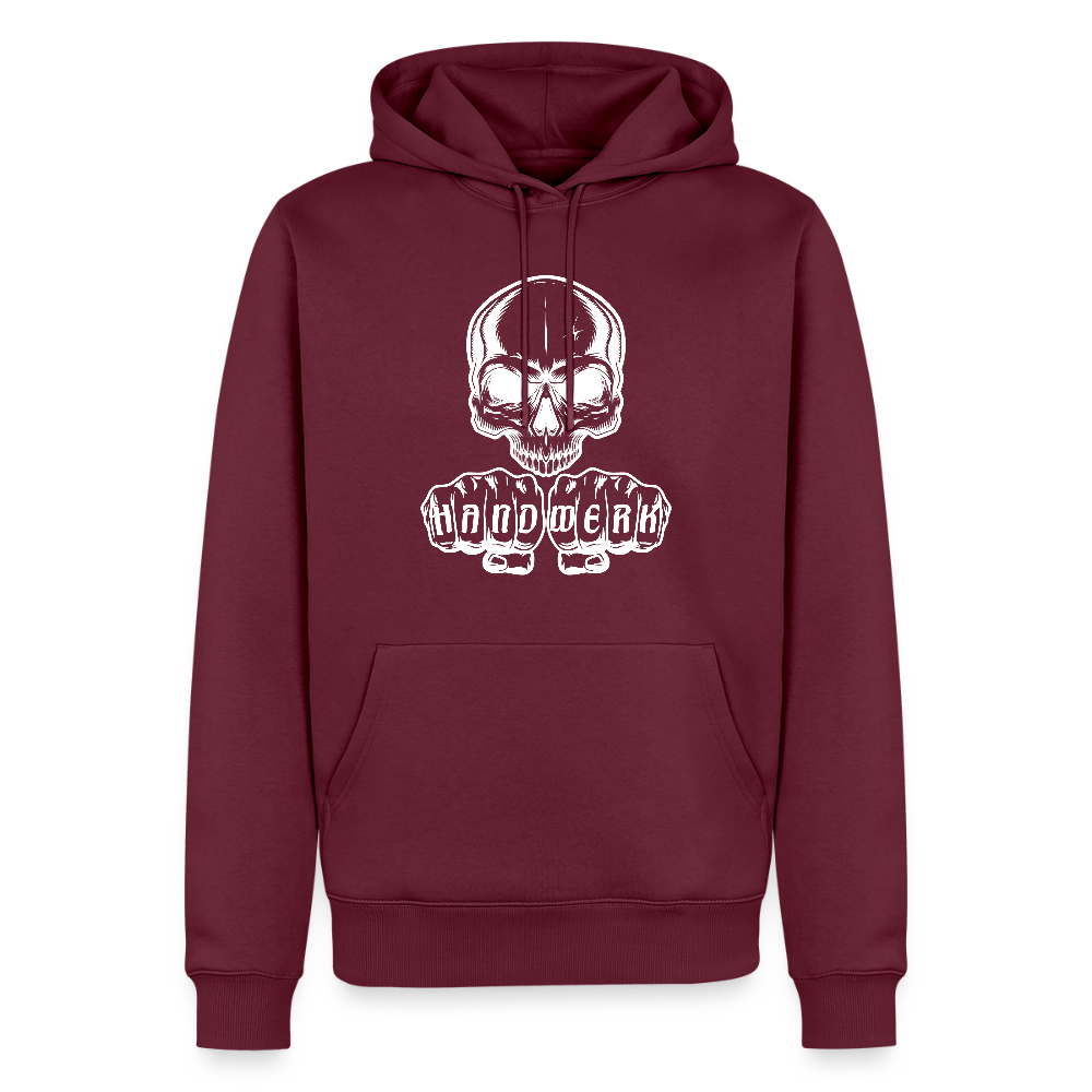Männer Premium Hoodie "Skull-Handwerk" Burgunderrot Männer Premium Hoodie
