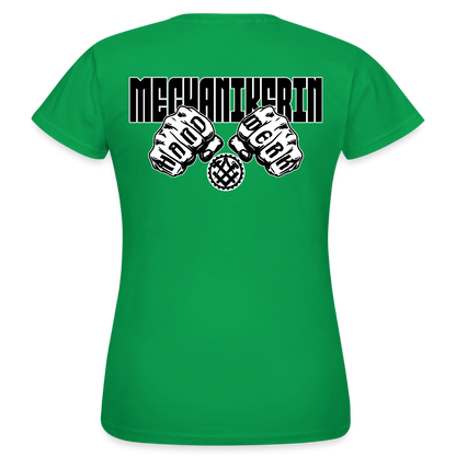 Frauen T-Shirt "Mechanikerin" (beidseitig bedruckt) Kelly Green Frauen T-Shirt