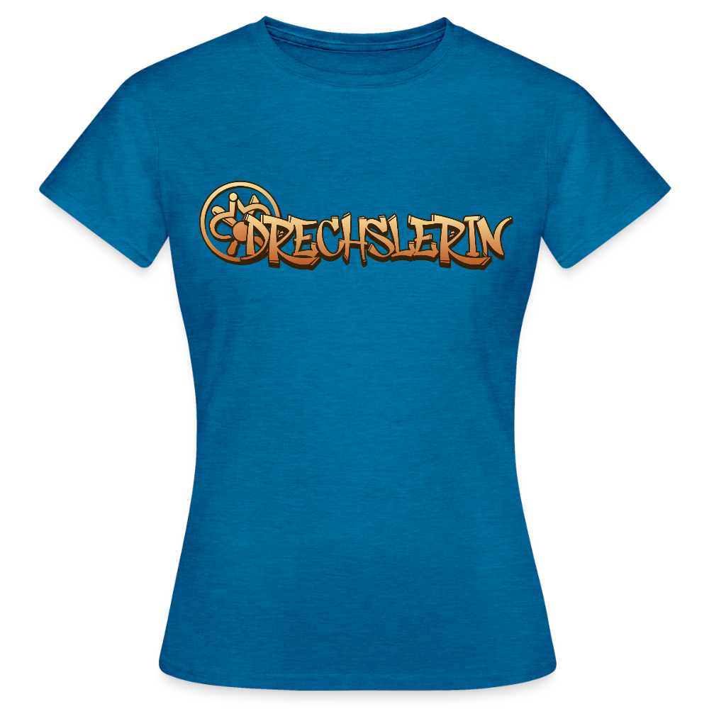 Frauen T-Shirt "Drechslerin" Antikblaues Saphir meliert Frauen T-Shirt