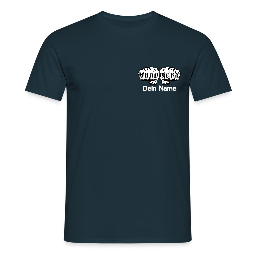 Unisex T-Shirt "Handwerk" personalisiert - Navy