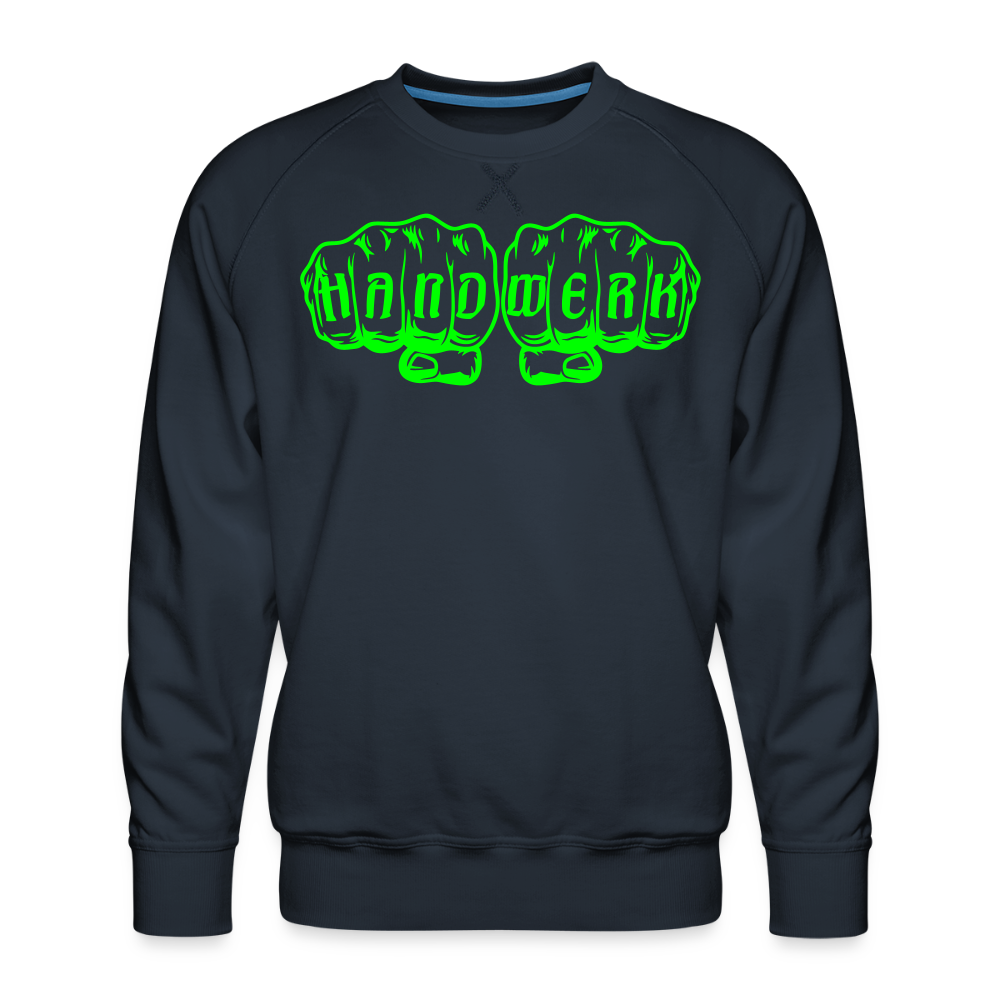 Unisex Premium Pullover "Schweisser" neongrün Navy Männer Premium Pullover