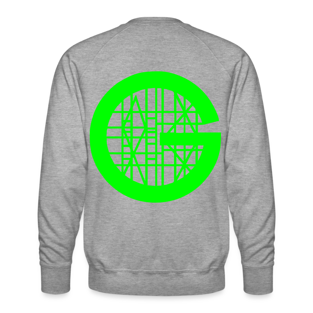 Unisex Premium Pullover "Gerüstbauer" neongrün - Grau meliert