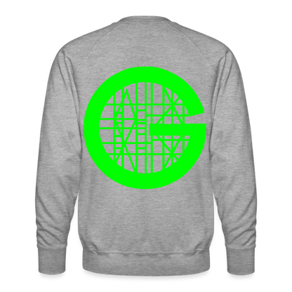Unisex Premium Pullover "Gerüstbauer" neongrün - Grau meliert