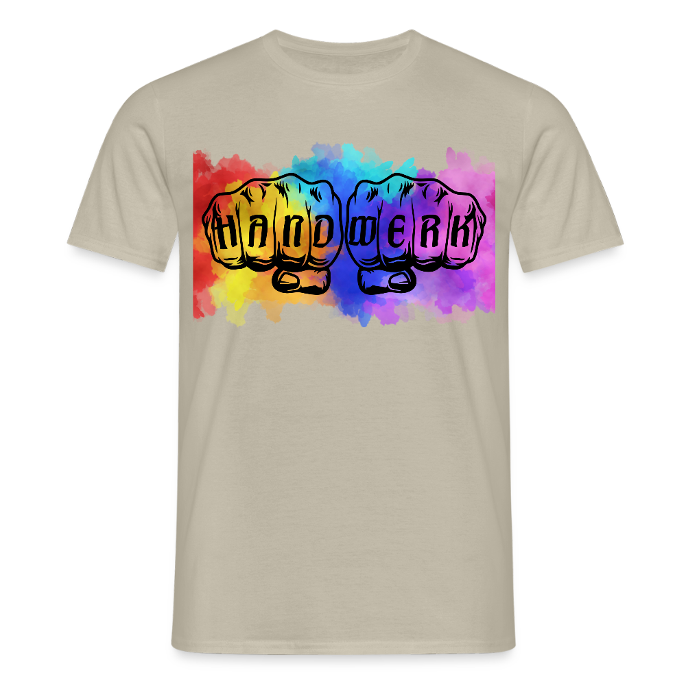 Unisex T-Shirt "Splash-Handwerk" Sandbeige Männer T-Shirt