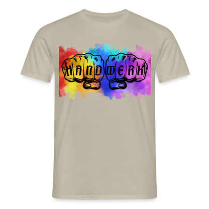 Unisex T-Shirt "Splash-Handwerk" Sandbeige Männer T-Shirt