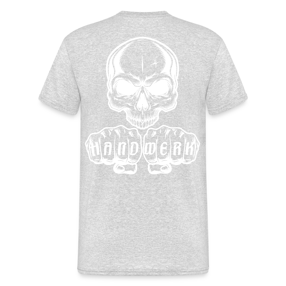 Unisex Heavy T-Shirt "Skull" (beidseitig bedruckt) Grau meliert Männer Gildan Heavy T-Shirt
