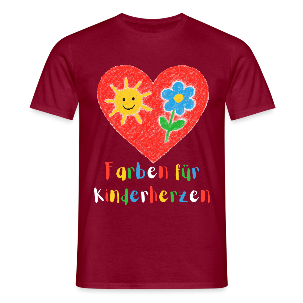 Unisex T-Shirt "Farben für Kinderherzen" Ziegelrot Männer T-Shirt