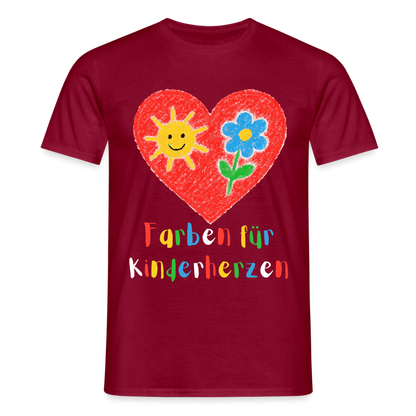 Unisex T-Shirt "Farben für Kinderherzen" Ziegelrot Männer T-Shirt