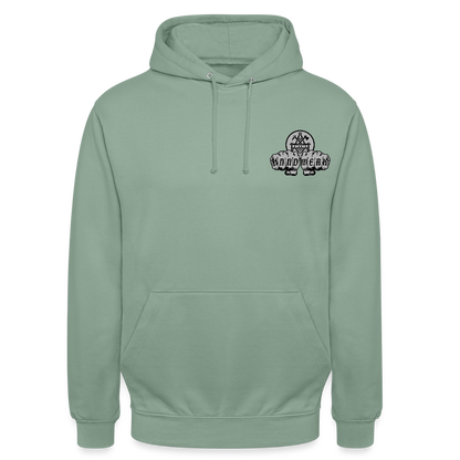 Unisex Standard Hoodie "Betonbauer" beidseitig bedruckt Graugrün Unisex Hoodie