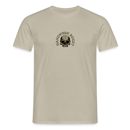 Unisex T-Shirt "Handwerk-Rockt" (beidseitig bedruckt) - Sandbeige
