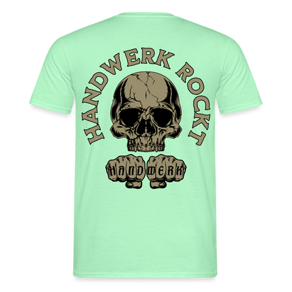 Unisex T-Shirt "Handwerk-Rockt" (beidseitig bedruckt) - Mintgrün