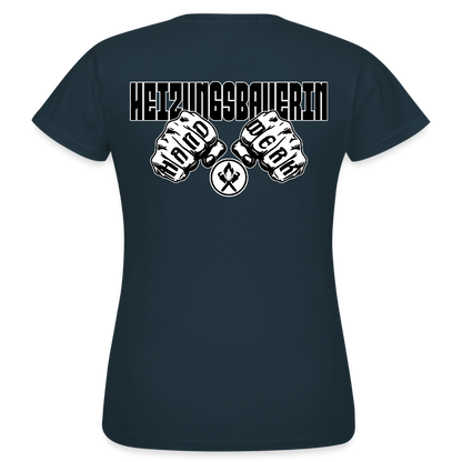Frauen T-Shirt "Heizungsbauerin" (beidseitig bedruckt) Navy Frauen T-Shirt