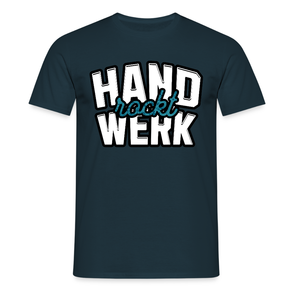Unisex T-Shirt "Handwerk rockt" Navy Männer T-Shirt