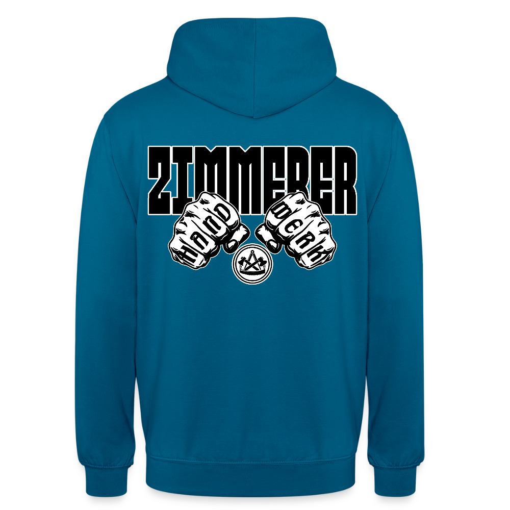 Unisex Hoodie "Zimmerer" (beidseitig bedruckt) Tiefseeblau Unisex Hoodie