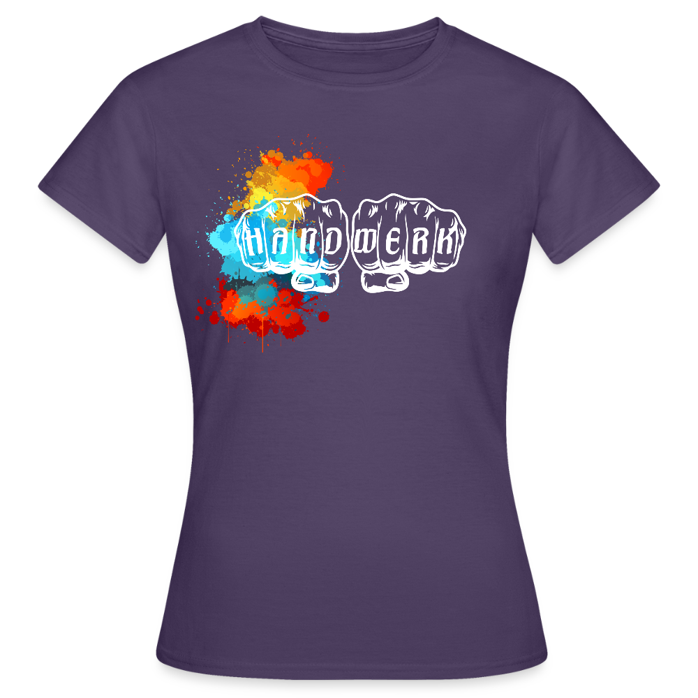 Frauen T-Shirt "Splash-Left" Dunkellila Frauen T-Shirt