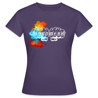 Frauen T-Shirt "Splash-Left" Dunkellila Frauen T-Shirt