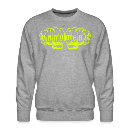 Unisex Premium Pullover "Bäcker" neongelb Grau meliert Männer Premium Pullover