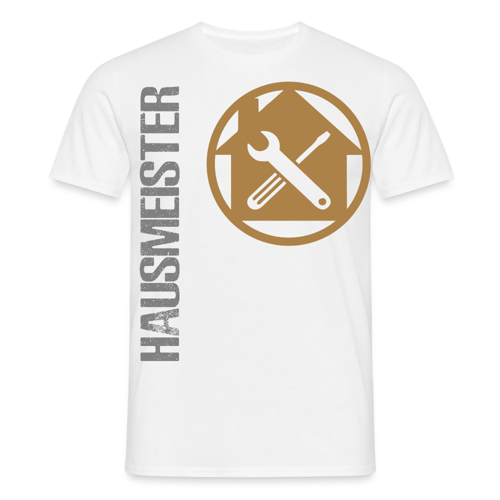 Unisex T-Shirt "Hausmeister" Weiß Männer T-Shirt