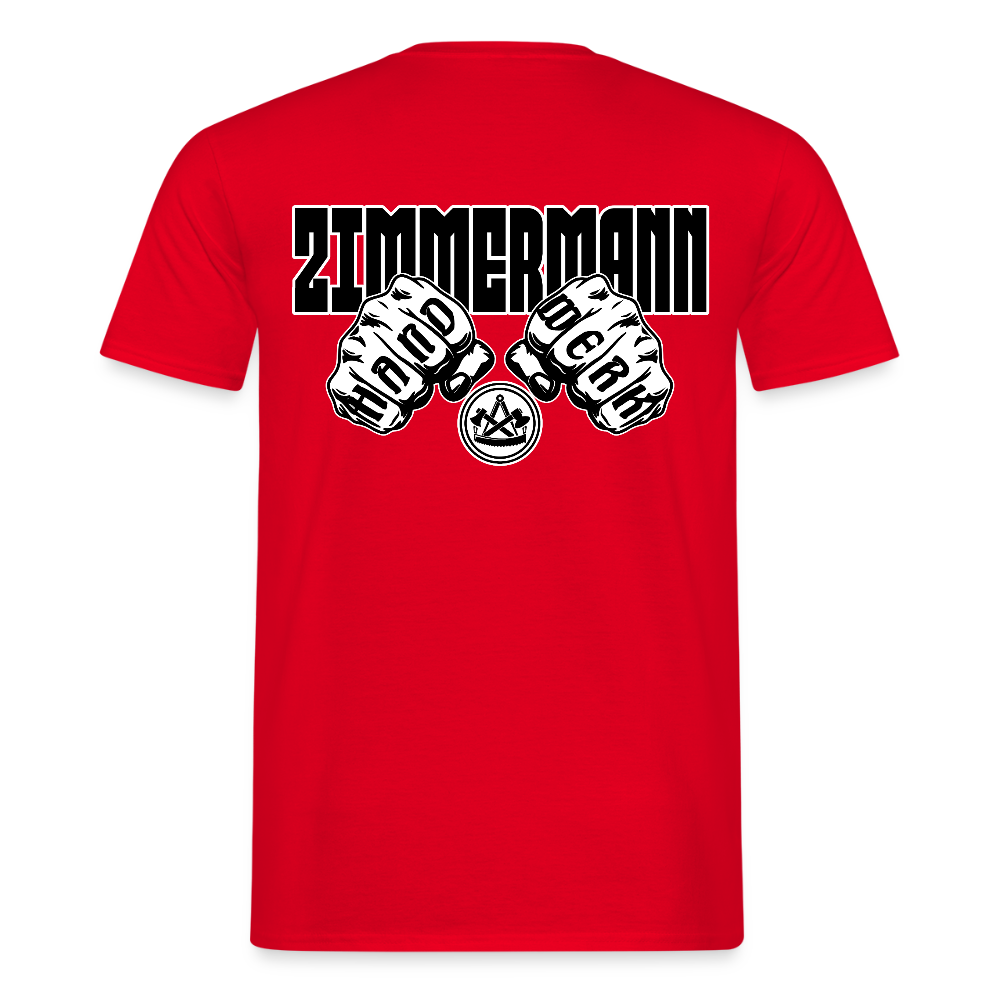 Unisex T-Shirt "Zimmermann" Rot Männer T-Shirt
