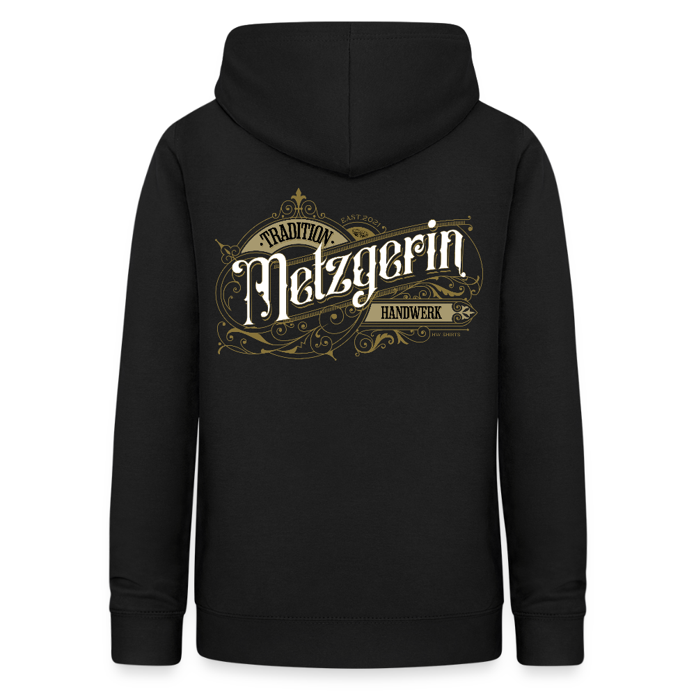 Frauen Hoodie "Metzgerin" Nostalgie Handwerk Schwarz Frauen Hoodie