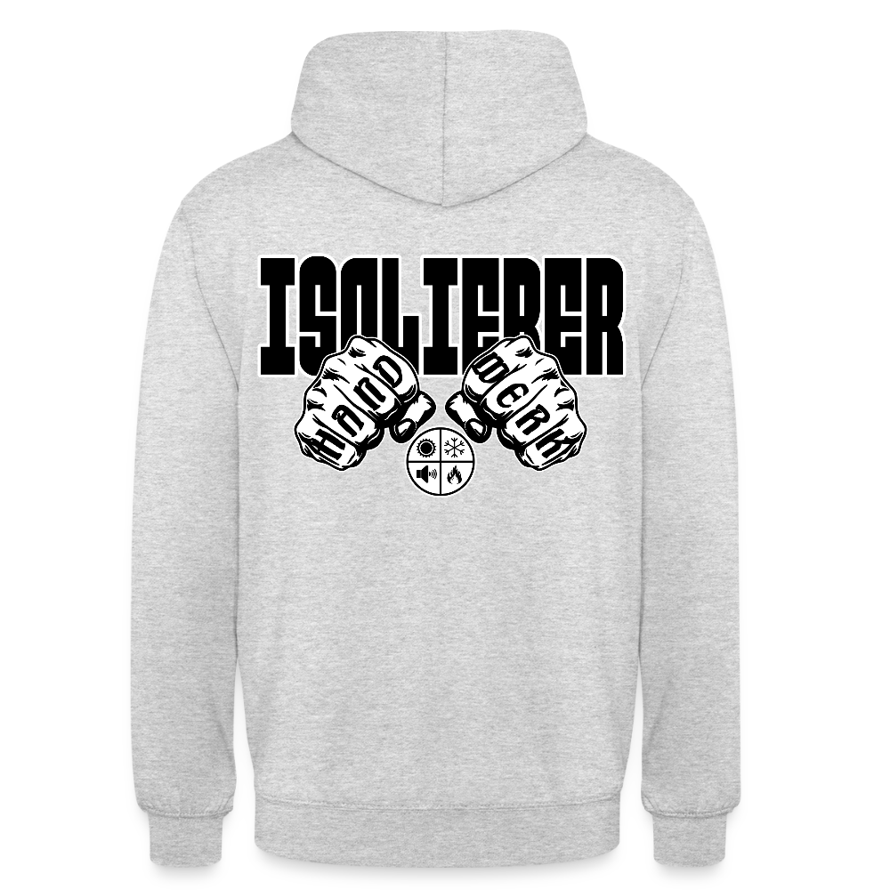 Unisex Hoodie "Isolierer" (beidseitig bedruckt) Hellgrau meliert Unisex Hoodie