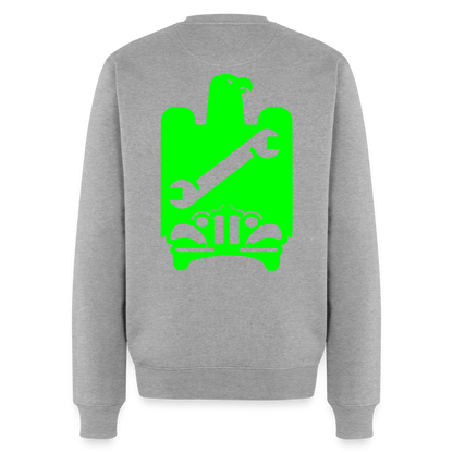Unisex Premium Pullover "KFZ-Mechaniker" neongrün Grau meliert Männer Premium Pullover