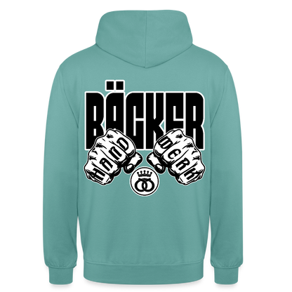 Unisex Hoodie "Bäcker" (beidseitig bedruckt) - Pastelltürkis