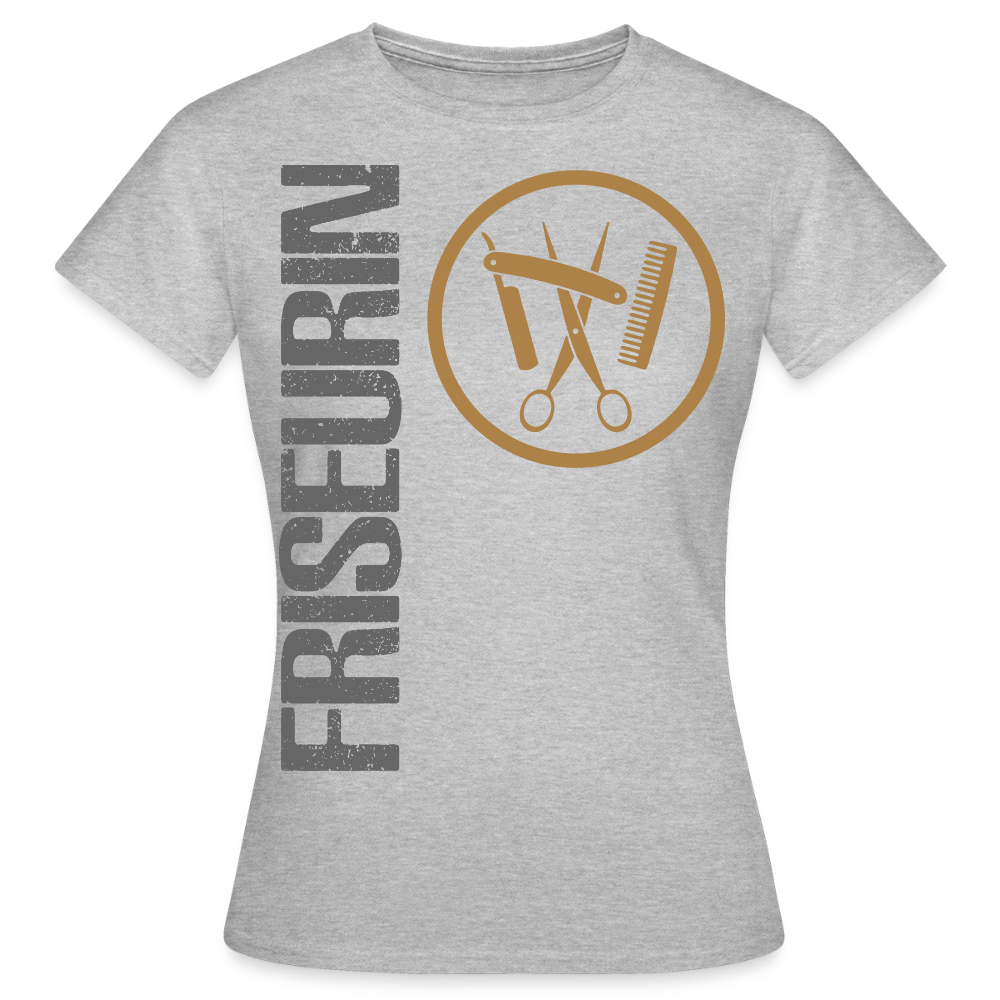 Frauen T-Shirt "Friseurin" Grau meliert Frauen T-Shirt