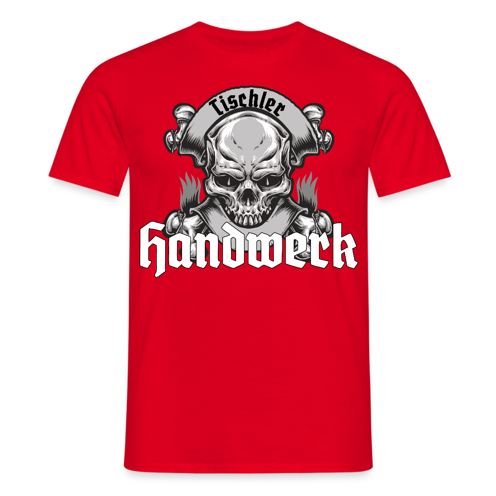 Unisex T-Shirt "Skull-Tischler" Rot Männer T-Shirt