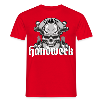Unisex T-Shirt "Skull-Tischler" Rot Männer T-Shirt