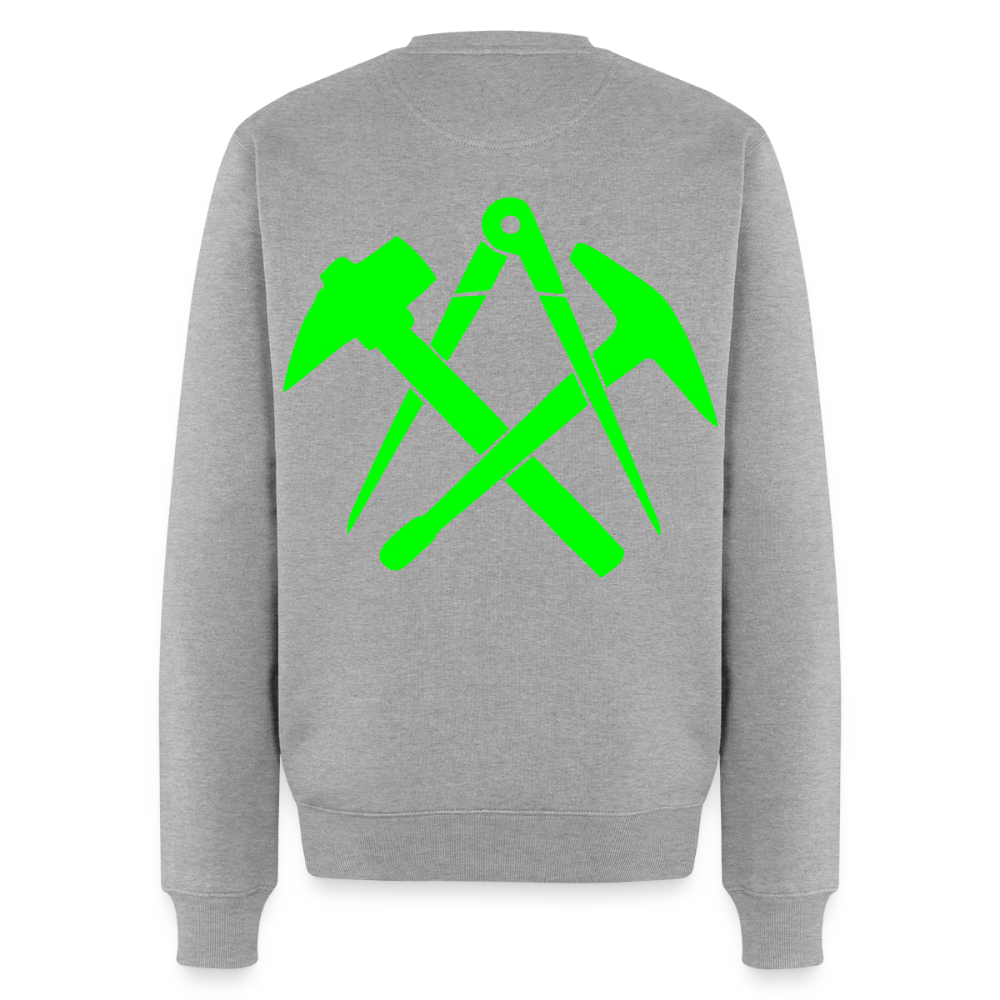 Unisex Premium Pullover "Dachdecker" neongrün Grau meliert Männer Premium Pullover