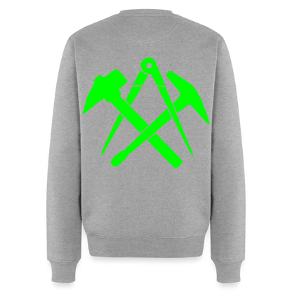 Unisex Premium Pullover "Dachdecker" neongrün Grau meliert Männer Premium Pullover