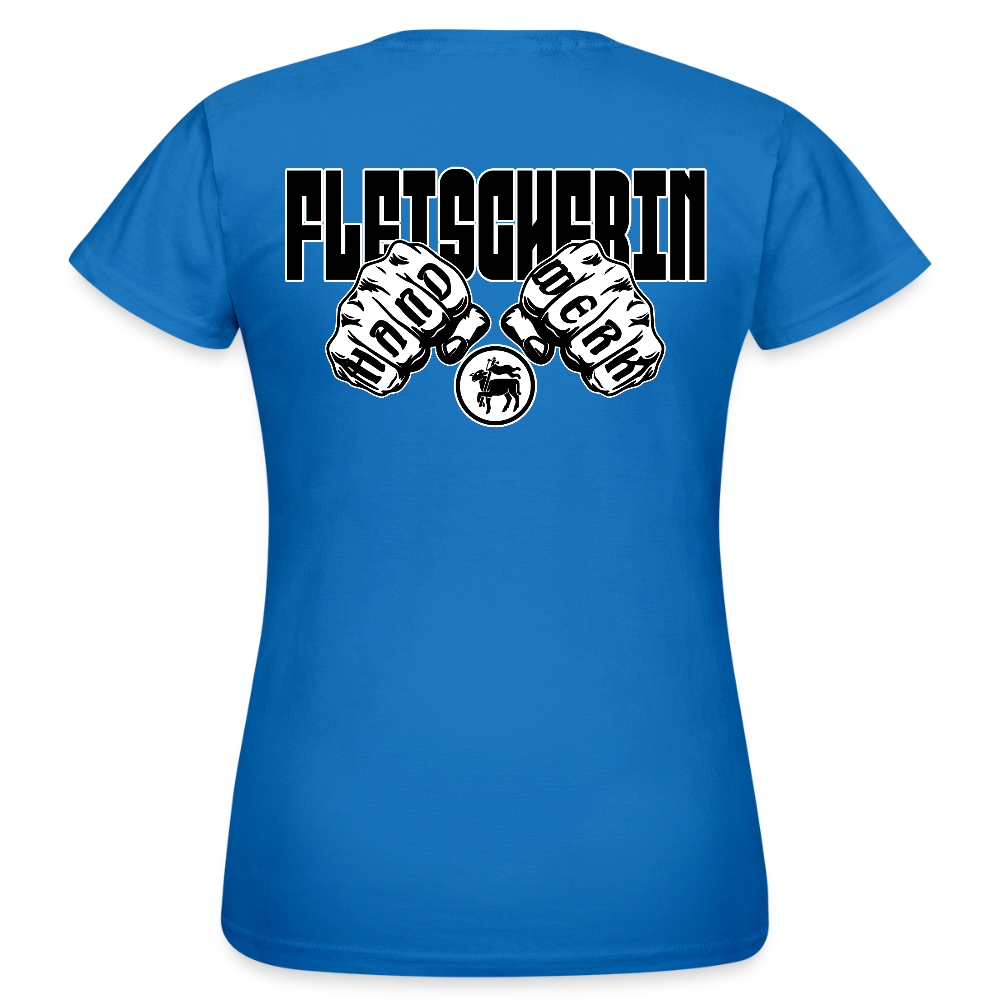 Frauen T-Shirt "Fleischerin" (beidseitig bedruckt) Royalblau Frauen T-Shirt