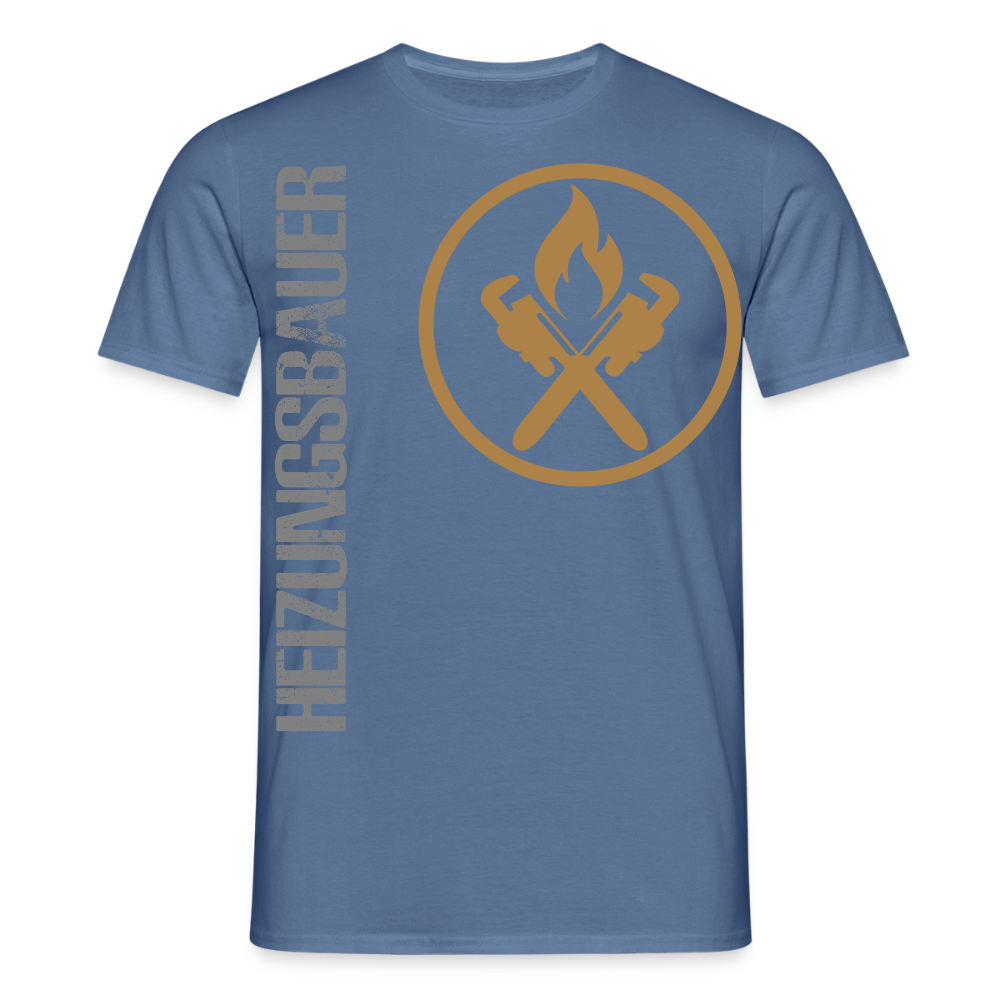 Unisex T-Shirt "Heizungsbauer" Taubenblau Männer T-Shirt