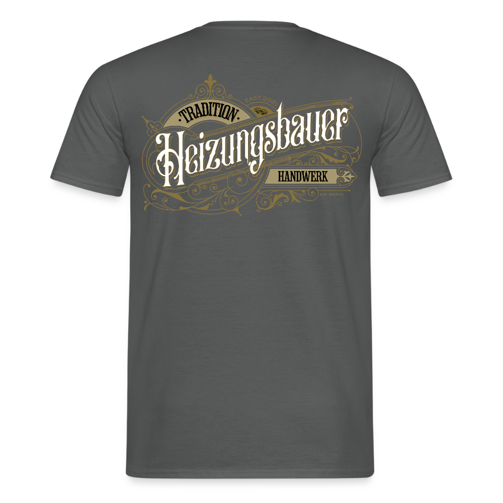Unisex T-Shirt "Heizungsbauer" Nostalgie Handwerk Anthrazit Männer T-Shirt